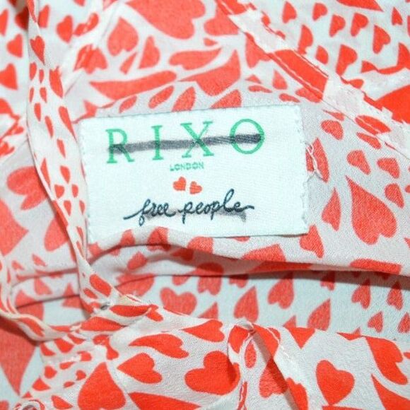 Free People by Rixo Arrabella Cold Shoulder Hearts Mini Flowy Dress Medium - Picture 3 of 9